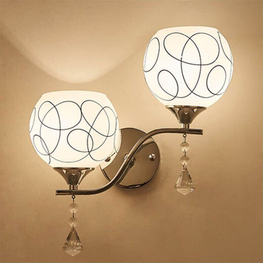 Yilin wall lamp bedroom wall bedside lamp simple modern creative European American American LED living room aisle stair lamp 8006c-with switch three-color light