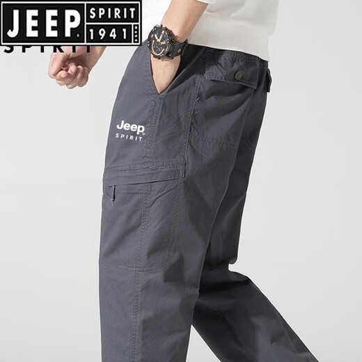 Jeep Spirit Summer Work Hosen für Männer Neue Style Multipocket Mountain Sports Straight Casual Long Hosen für Männer 9902 Dunkelgrau L [120-140jin [Jin gleich 0,5 kg]]]