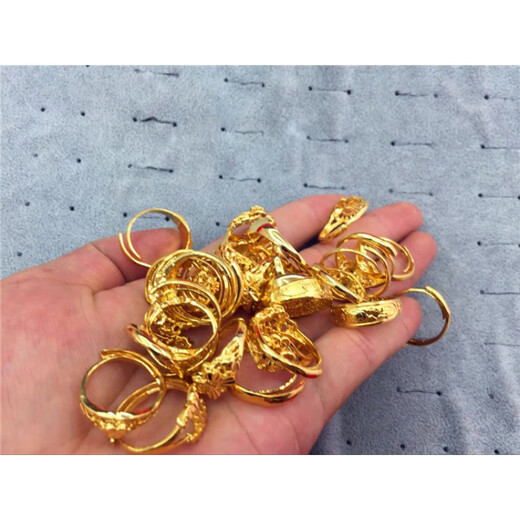 Fat Donglai's same Vietnamese sand gold ring new style for women, versatile opening, large gold flower for women, street stall gift giving 83