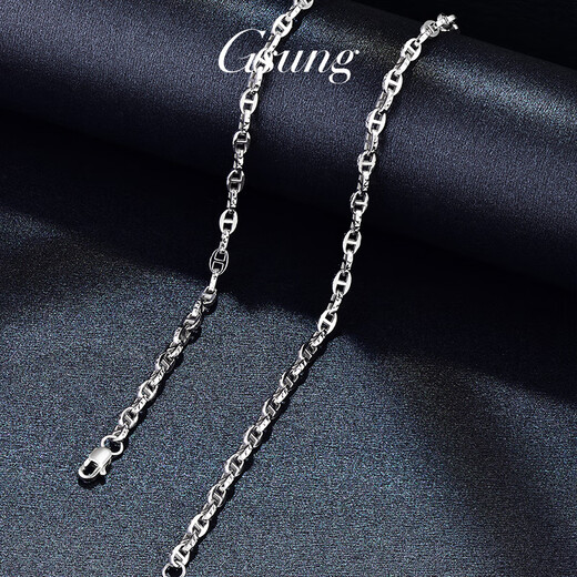 GsunG platinum necklace men's PT950 new style pig nose necklace fashionable shiny platinum women's necklace 8-character chain priced by gram contact before bidding