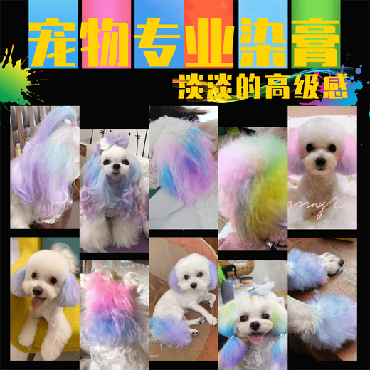 OIMG Dog Hair Dye Special for Pets White Bichon Teddy Animal Cat Dye Hair Cream Pomeranian Supplies Super Fairy Purple (Lavender) 60g With Tools