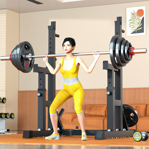 Aichen Langhantel-Squat-Rack, multifunktionales Bankdrücken-Rack, Heim-Fitnessgeräte-Set, integrierte Langhantel-Rack, verstellbare Hantelbank, multifunktionales Squat-Rack (14 Verstellplätze)