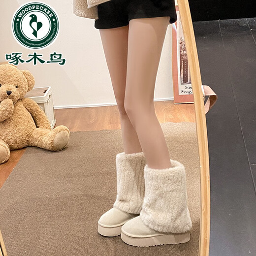 BOODPECHER LUZ LUXURY High-End Iselandic Snow Boots Women's 2024 Winter Plus Velvet Cotton Cotton Zapatos de piel de mariposa Botas cortas gruesas en blanco 36