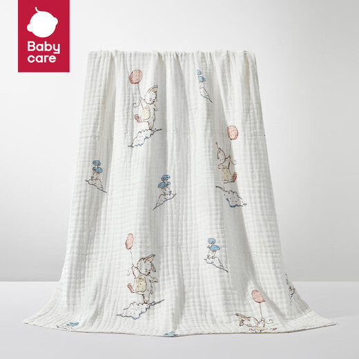 Babycare children's bath towel super soft absorbent gauze newborn baby bath towel baby 95*95-Cloud Moon Rabbit
