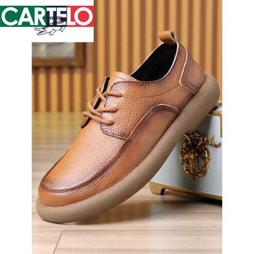 Kadile Crocodile Casual Leather Shoes Men's Genuine Leather Summer Breathable Beef Tendon Sole Wide Foot Men's Toe Layer Cowhide Thick Sole Men's Casual Shoes Black 15051 Genuine Leather Four Seasons Shoes 38