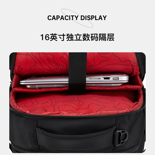 Rego Men's Large Capacity Commuting Travel Backpack Swiss Sergeant Knife Backpack School Bag Business Computer Bag 16 Inch Black Large Edition