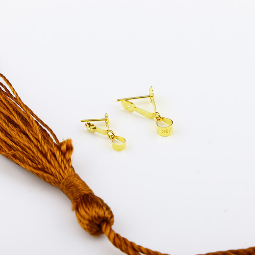 Qianla 18K gold jade buckle plum blossom jade buckle melon seed buckle jasper amber crystal clip buckle accessories large plum blossom buckle 18K gold