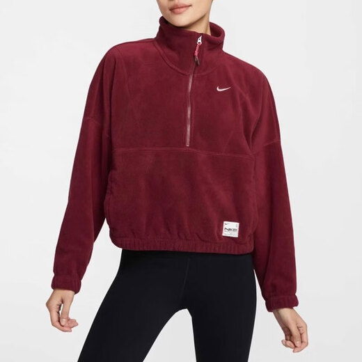 Nike (Nike) Sweatshirt Frauenjacke Frühling und Herbst Neue Samt warme Sportbekleidung Halsbänder Windproof Casual Jumper HV8465 HV8465-677 XS