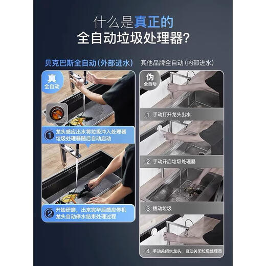 BECBAS s680pro kitchen waste fully automatic wireless switch food waste disposer