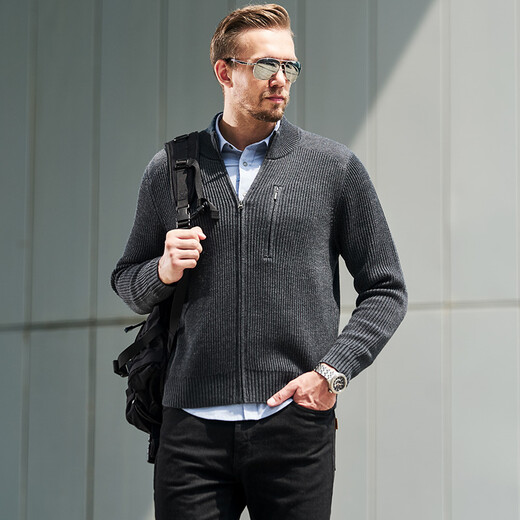 Dragon dientes secretos mino mino cárdigan suéter masculino de otoño e invierno chaqueta de confort externa jun personaje battleship grey xs (165/88a)