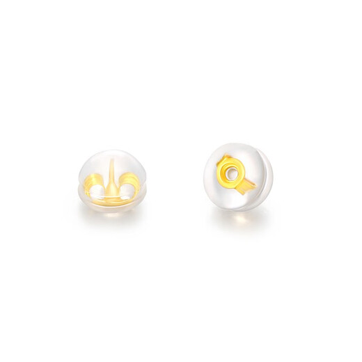 Mengjinyuan 18k gold earring parts, silicone karat gold earrings, ear plugs, anti-fall accessories, karat yellow ear plugs (pair)