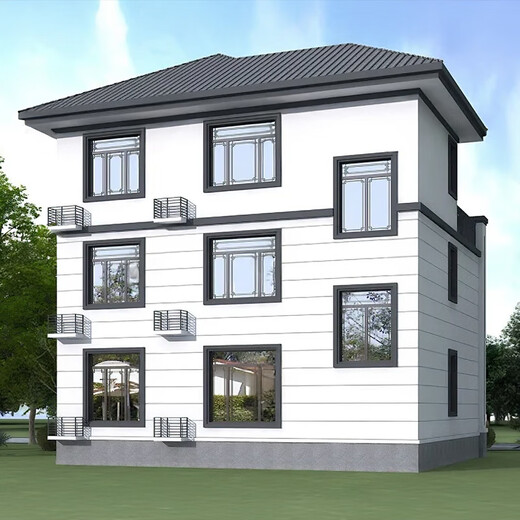 墅小宅C1278新款三层独栋别墅设计图纸农村3层新中式自建房房屋设计方案 成品图纸(全套)
