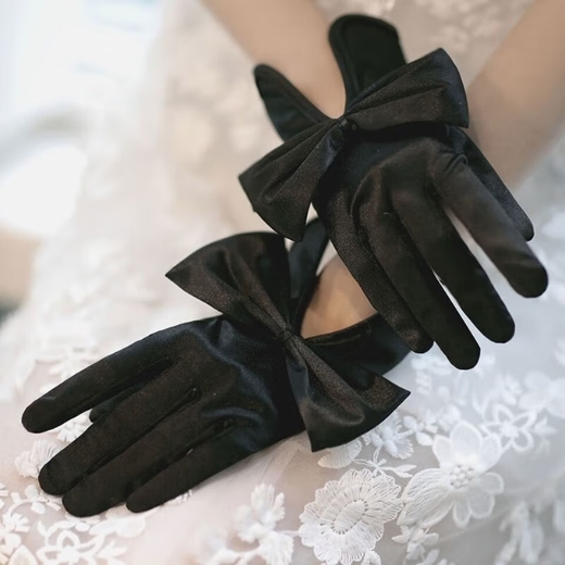 Fu Qirui Elastizität und elegantes Hochzeitskleid rösten Handschuhe koreanische Kurzspitzenschuhe Hochzeit XiUhe Wein rote Handschuhe rote Chrysanthemen kurz