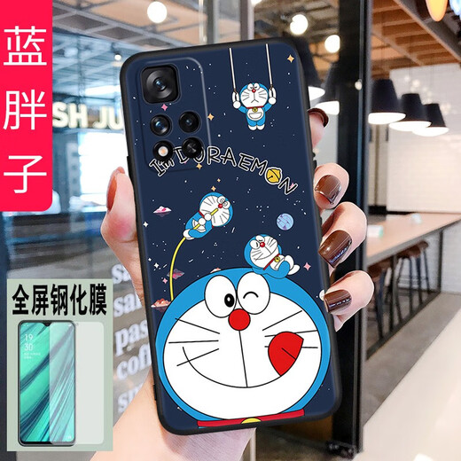 Yiborui Xiaomi Redmi note115G version mobile phone case redmiNote11 protective cover 21091116AC silicone soft shell no Straw hat trendy man Follow the store with tempered film + ring + lanyard Redmi Note11/5G Dimensity 810 version