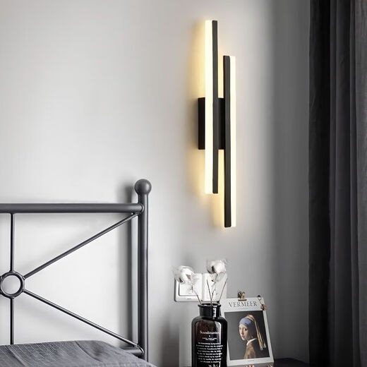 FENGLANQ FENGLANQ wall lamp bedroom bedside lamp 2024 new style stair balcony minimalist creative living room TV background wall lamp H500 long gold pair three colors