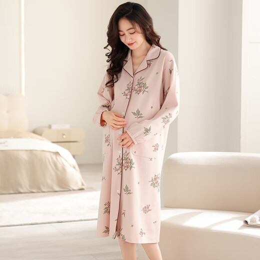 Modal Mujeres embarazadas Lamma de camiseta Pajamas Summer delgada Hospitalidad Vestido de confinamiento posparto Vestido de verano Madre 11932 XL