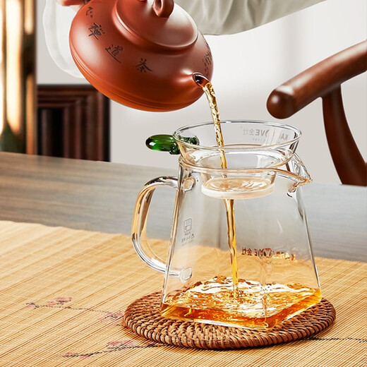 KAMJOVE glass tea funnel, tea strainer, high temperature resistant glass tea strainer, Kung Fu tea set accessories GO-08 set