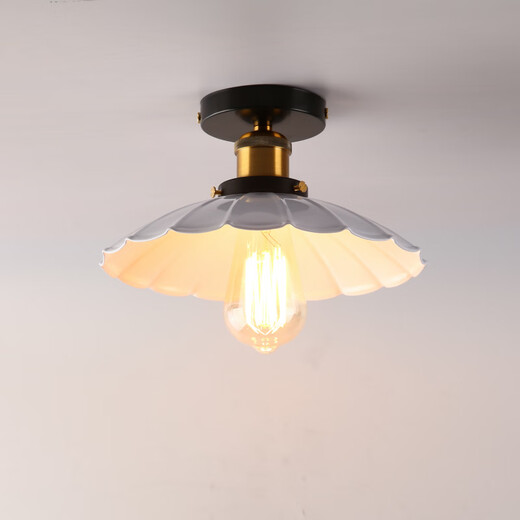 Caixiao American retro ceiling lamp outdoor door foyer home outdoor aisle corridor light balcony entrance door front light 003 diameter 30 cm warm light 8 watts