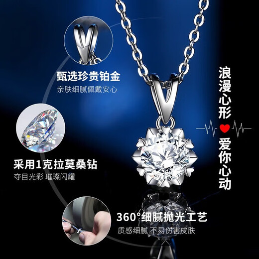 LAOLATU PT999 platinum star necklace for women, platinum clavicle chain, Chinese Valentine's Day gift for girlfriend, wife, pt999 platinum O-shaped chain + six-pointed star pendant