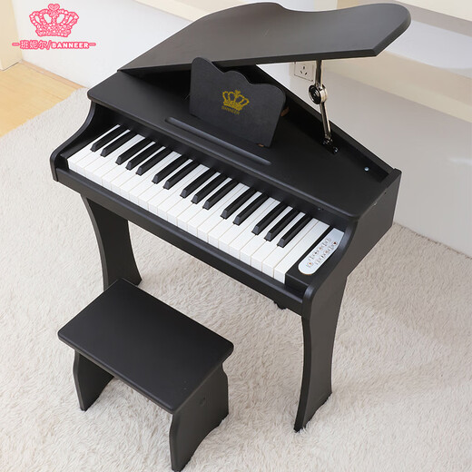 Banneer BANNEER Children's small piano wooden toys puzzle piano class princess boys and girls first-time electronic piano birthday gift noble pink 37 key triangular piano with stool charging model