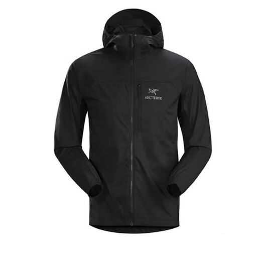 Arc'teryx (ARC TERYX) men's outdoor skin coat, windbreaker, hoodie, shell jacket, sunshade fishing clothing, sun protection clothing, Squa-mish-25172-Black S (recommended 60-70kg)