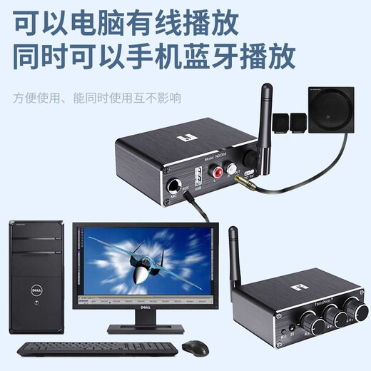 梵声 FAMSHION 蓝牙接收器播放器适配器5.2播放器U盘话筒功放音响音箱转换 标配+二对二音频线