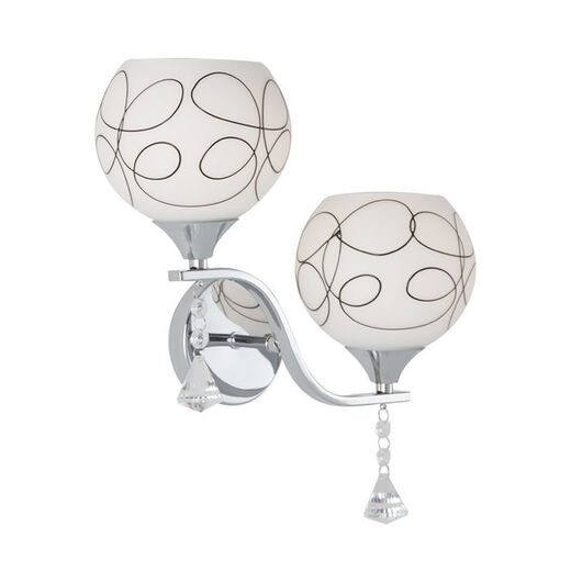 Wall lamp modern minimalist bedside LED bedroom living room creative ball American staircase aisle balcony hotel wall lamp 8008-2 black warm light + pull switch