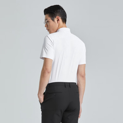 Lilang short-sleeved shirt men's summer slim fit and slightly stretched 24 summer men's cool shirt white 175/88A