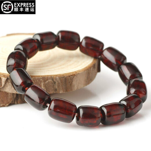 Qinrui natural raw mineral Baltic amber, old and new beeswax, blood amber barrel bead bracelet, 9mm (price per string) barrel bead shape