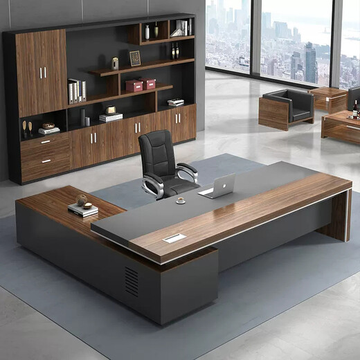 Shijin Furniture (shijinjiaju) executive desk boss desk simple modern president desk manager supervisor desk and chair combination executive boss desk furniture <thickness> 2.4 meters side cabinet