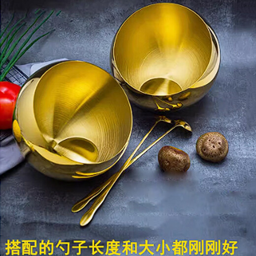Jinjiang hot pot restaurant seasoning jar combination stainless steel seasoning jar commercial seasoning container seasoning bowl seasoning jar (14cm gold) with base + gold spoon 0.6L