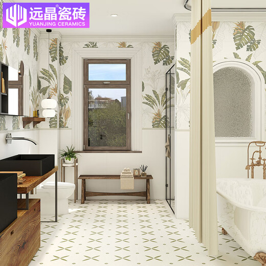 远晶600x1200哑光精雕釉兔子连纹花瓷砖法式复古奶油风厨卫墙砖 H12608-哑光精雕全瓷（混装） 600x1200