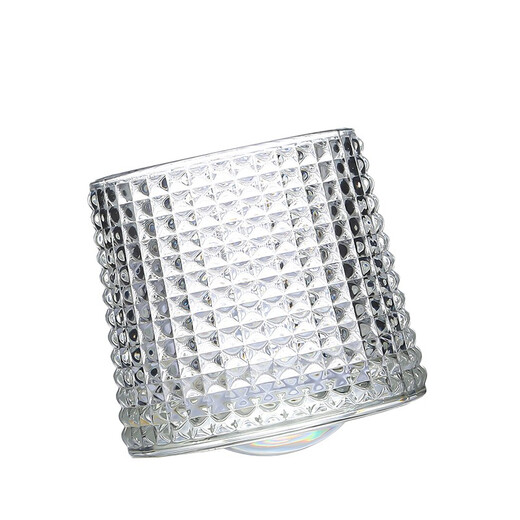 Gata whiskey glass creative rotating cup thickened glass foreign wine glass spirits rotating cup tumbler design glacier drinking glass internet celebrity beverage cup glacier pattern 1 piece with base