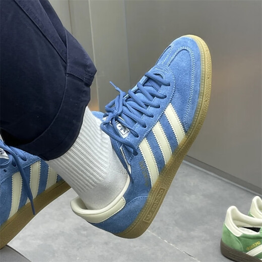 阿迪达斯 （adidas） ORIGINALS HANDBALL SPZL 防滑耐磨轻便低帮男女运动休闲板鞋 IG6194蓝白 40.5 (250mm)