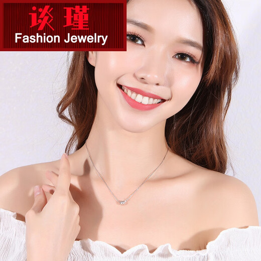 Tan Jin small waist platinum necklace women's pt950 platinum pendant platinum clavicle chain platinum necklace women's model weighs about 4.05-4.15 grams and is about 41.5+2 cm long