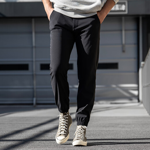 Longya Yinzhiyouqi lightweight warm leggings men's autumn and winter fleece warm outdoor training pants Extreme Night Black 32 170/86B Height 173 Weight 140-150