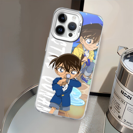 Kuai Teow Detective Conan Apple Case de teléfono iPhone 16Pro/13/11Promax Huawei Nova7/Honor X40 Cute 70/Xiaomi 14 Detective Ultra Protection Conan 9272 Color Silver IMD-Gray Black iPhone 15 Pro 15 Pro