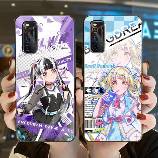赫致（HEZHI）适用vivoy52s邦邦BangDream手机壳OPPOa58真我一加华为苹果14玻璃 v1449市谷有咲钢化玻璃壳 vivo型号记得发给客服