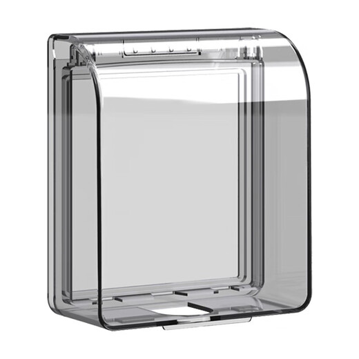 International Electrician Type 86 Waterproof Box Home Bathroom Self-adhesive Power Supply Safety Protection Cover Outdoor Dustproof and Moisture-proof Switch Socket One Transparent Splash-proof Box One Waterproof Box - Type 86 Universal Black Transparent