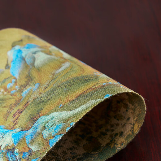 Han and Tang waterproof tea mats, home living room coffee table, tablecloth, tea towel, tea tray mat, Chinese Zen table flag, tea ceremony accessories, Qianli Jiangshan double-sided tea mat (48*18cm)