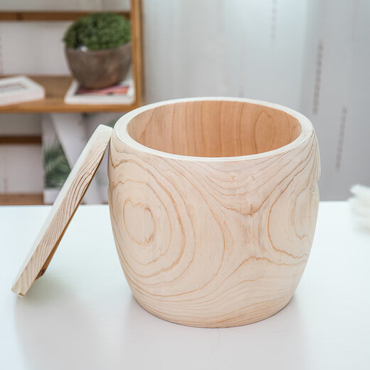 Xiongwochi whole wood household steamed rice wooden barrel steamer bamboo commercial steaming grid size wooden barrel rice wooden barrel steaming rack 1 point 3Jin Jin equals 0.5kg m 1-2 people 17cm