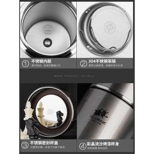 
All the way Yafu Yatai thermos cup for men and women large capacity children's water cup 304 stainless steel portable student cute light luxury gold blue 2694/350ml+ cup brush