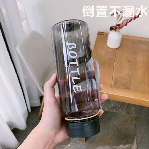 Meng Kuan plastic water cup large capacity sports male and female students anti-fall and heat-resistant summer portable tea cup with filter kettle NK-9573 black 1000ml cup