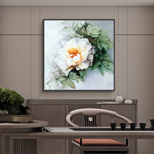 Angbao (ANGBAO) Beijing Selects Household Goods Mona Lisa Cross Stitch New Small Piece Thread Embroidery Living Room Bedroom Dining Room Peony Blossoms Rich Large Square 4 Strand Embroidery_72x72CM_Imported Silk Thread