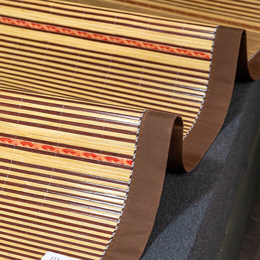 Yalu summer mat three-piece set of double-sided carbonized bamboo mat single dormitory washing ice silk mat household summer mat soft mat Qianqian poetry [double-sided available cool but not ice] 90*185cm [single bamboo mat]