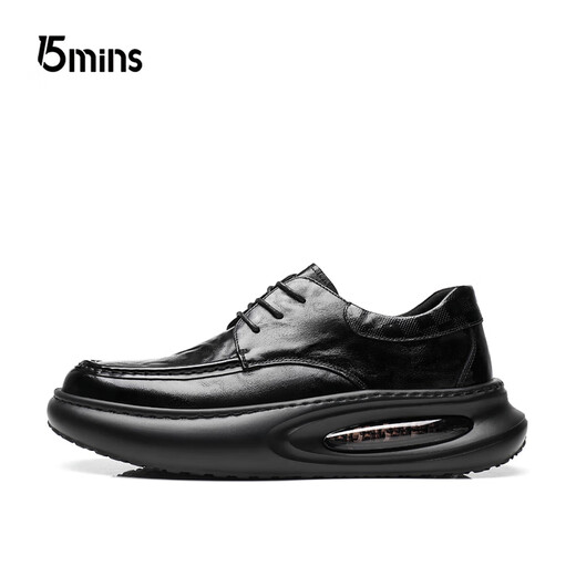 15 minutes first layer cowhide men's comfortable business shoes thick sole increased soft sole soft surface British casual shoes men's shoes E1886