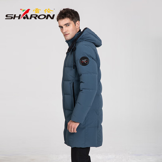 雪伦（SHARON）反季鹅绒羽绒服男中长款秋冬外套可脱卸帽休闲运动 12625 深灰 XL