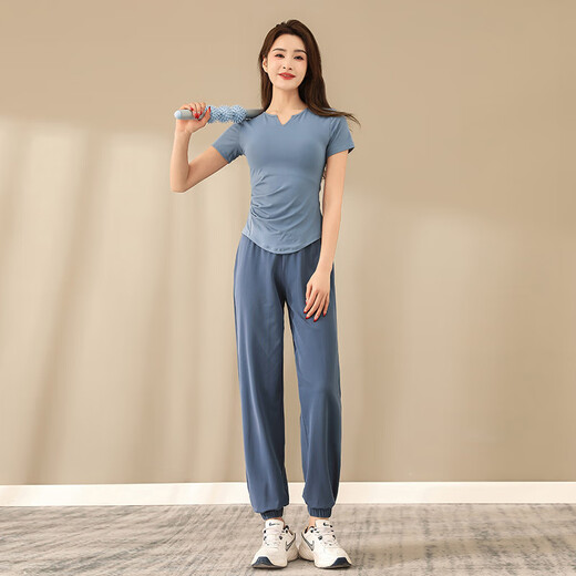 LULU CENTURY summer yoga clothing sports suit for women running breathable quick-drying clothing gym professional Pilates training clothing for women pink and purple top L