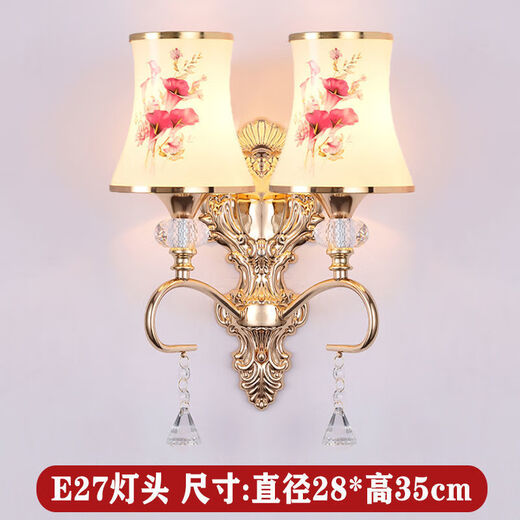 Yaotian remote control dimming wall lamp bedroom bedside lamp LED living room wall lamp hotel hotel stair corridor aisle lamp BD071-double head-glass led warm light three-stop dimming