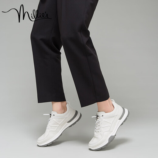 Millies Top -Layer Cowide Frühling und Herbst Outdoor Wanderschuhe Herrensportschuhe Casual Schuhe atmungsaktive dünne Herrenschuhe u1098 Weiß 39